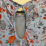 Pact  Organic Fit & Flare Keyhole Back Dress Nightfall Blooms Cornflower Blue M Photo 4