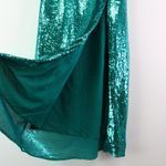 Love the Label Celine Sequin High Slit Midi Skirt Teal Size‎ XS Green Photo 2