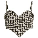 Houndstooth AREA  Heart Wool Blend Crop Top size 4 Photo 0