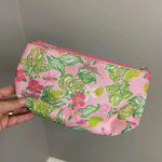 Lilly Pulitzer Lilly Pulitizer Estee Lauder Cosmetic bag floral pink green NWOT Photo 3