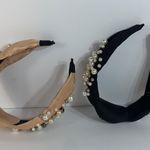 Knotted Headband Pearl Hairbands for Women black/tan Black Photo 10