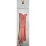 House Of CB  Ivana Gathered Asymmetric Dress in Apricot Size Large Photo 3