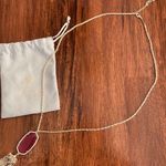 Kendra Scott NEW Rayne Necklace Red Stone Gold Plated Statement Long Pendant NWT Photo 4