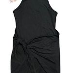 Halara NEW Round Neck Sleeveless Tie Front Bodycon Mini Casual Black Dress XS Photo 5