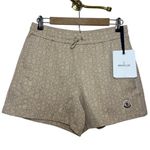 Moncler Monogram Drawstring Shorts in Beige NWT Women’s Sz. S Photo 5
