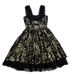 2 B. Rych Dress Black Metallic Gold Silk Chiffon Sleeveless Party Dress Size 6 Photo 6