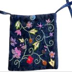𝅺euc Christian Livingston navy velvet beaded purse Blue Photo 0