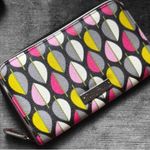 Vera Bradley Wallet zip around canvas Stylish Multicolor moon drops Photo 5