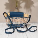 Universal Threads Universal Thread Striped Woven Boho Crossbody Bag with a blue vegan leather flap Photo 2