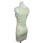 Pretty Little Thing White Rib Knit Sleeveless Crew Neck Slit Mini Bodycon Dress L Photo 1