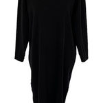 CW Clifford & Wills Black Long Sleeve Mock Neck Knit Midi Sweater Dress Medium Photo 0