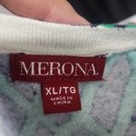 Merona Navy and Green Geometric Design Cardigan Sweater Photo 5