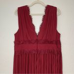 ASOS NWOT  Premium Lace insert Pleated Maxi Dress, Size 14 Photo 7