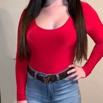 Long Sleeve High Cut Red Bodysuit US M Size M Photo 0