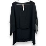 Chico's  Black Double-Layer‎ East West Flowy Top Size 3 (L) Photo 1