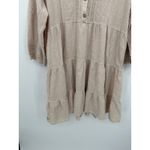 Blanco Womens Cream Cotton Boho Mini Dress Size XXL Lagenlook Coastal 1/2 Sleeve Photo 2