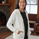 new Charlotte Tarantola π Fluffy Zipper Hoodie π Faux Sherpa π Winter White Size L Photo 11