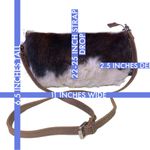 MARCIANTE BRANDS BROWN & WHITE FUR & LEATHER CROSSBODY BAG Photo 11