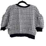 Maeve Anthropologie Black White Cropped Bubble Blouse Size Small Photo 3