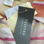 Christopher & Banks NWT Yellow Pink Orange Striped Button Down 3/4 Sleeve Top Photo 6