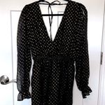 NWT Called For a Toast Black and Gold Dot Long Sleeve Romper Photo 2
