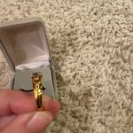 Vintage New Avon Gold Tone Faux Blue Topaz Ring 8 Photo 2