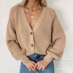 NEW Tan Khaki Knitted V Photo 0