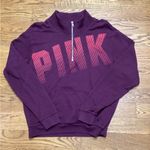PINK - Victoria's Secret Pink 1/4 zip pullover. Maroon. Size Large Photo 3