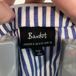 Bardot  pinstriped off shoulder button down long‎ sleeve top/shirt/blouse sz 4 XS Photo 2