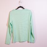 Athleta  Women's Uptempo Ribbed Henley Long Sleeve V Neck Tee Shirt Mint Blue L Photo 3