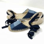 Soludos  Denim Patch Espadrilles Flats size 8 Blue Tie Photo 1