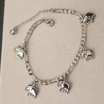 Silver Stainless Steel Ankle Bracelet Anklet Elephant Charms New Photo 0