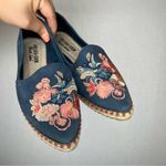Chelsea Crew | Size 8 Blue Floral Embroidered Flats Photo 1