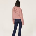 Marissa Webb Pink Arie Ribbed Blend Drop Shoulder Hoodie Sweater XS oversized Photo 2