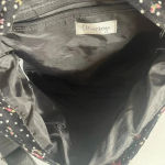 Olsenboye  Floral Crossbody Bag Corduroy Black Pink Leather Strap GUC! 0096‎ Photo 5