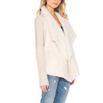 John + Jenn Women’s Sienna Ivory Faux Fur/Suede Drape Sherpa Open Cardigan Sz L Photo 1