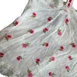 Style To Moon Size M Tie Front Lace Trim Crop Top White Pink‎ Rosette Floral New Size M Photo 7