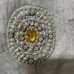 Jessica Howard  WO SIZE 20 SOFT SAGE GREEN FAUX WRAP BROOCH ACCENT RUFFLED SKIRT Photo 3