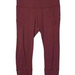 Lululemon Red Merlot Zip Bottom Crop Athletic Leggings 6 Photo 0