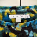 Chico's  Size 3 Velvet Puff Sleeve Blouse Bright Multicolor Animal Print Chico XL Photo 3
