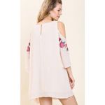Umgee NWT  Boutique Floral Embroidered Angel Sleeve Open Shoulder Dress Small Photo 1