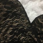 Low Cut Lace Bodycon Midi Dress Black Photo 3