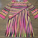 CK Bradley Signature Boatneck Shift Dress Retro Groovy Lines Print NWOT Size XS Photo 0