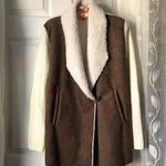 Simply Noelle Faux Suede Sherpa & Knit Sweater Jacket women Size XS Photo 1