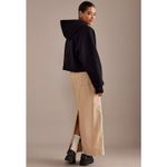 Anthropologie Maeve The Colette Maxi Skirt Back Slit Cotton Poplin Tan XS Photo 3