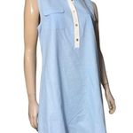 Duffield Lane Women’s Size L Chambray Blue White Linen Cotton Henley Dress Size L Photo 1