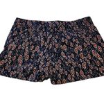 British Khaki Print Shorts Elastic Waist Casual Summer Boho Size 14 Photo 1