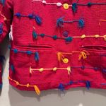 Vintage Kindred Spirit Red Funky Embroidered Blazer Jacket Size Medium Photo 2