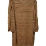 Misook  Women Jacquard Stripe Balloon Sleeve Sweater Tunic Dress Side Slit Medium Photo 0