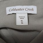 Coldwater Creek  Beaded Embellished Sheer Button Up Shirt Taupe XL Elegant Luxe Photo 7